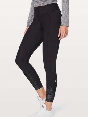 Lululemon Tight Stuff Tight II 25" *Reflective Dots Scallop Black Sz 6